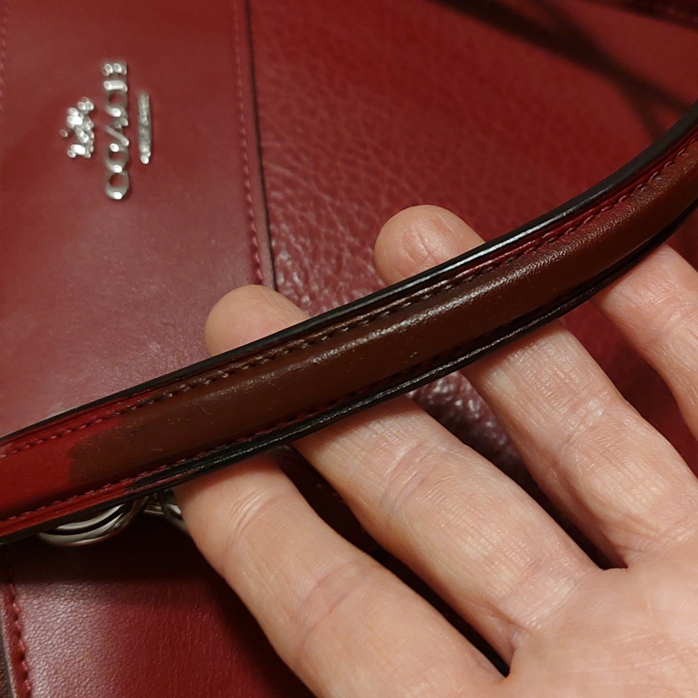 Coach Brooke Leather Suede Cherry crossbody satchel F31418. NWT - Picture 10 of 16